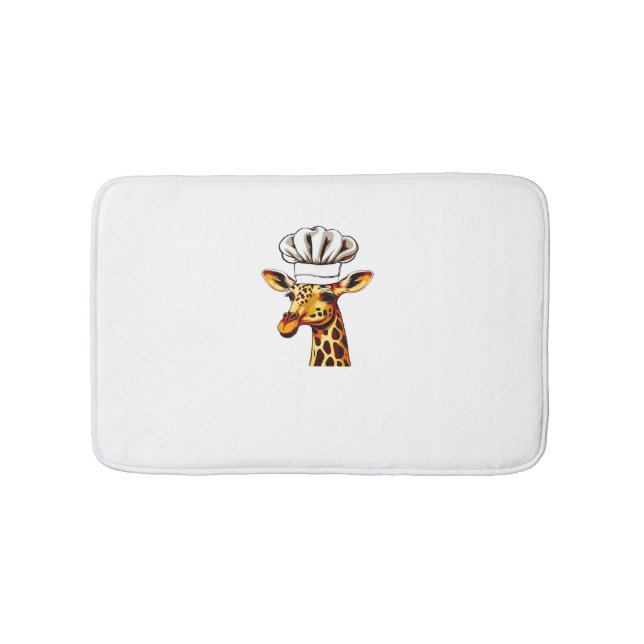Chef Giraffe - Cute Giraffe in a Chef's Hat Giraff Badrumsmatta (Framsidan)