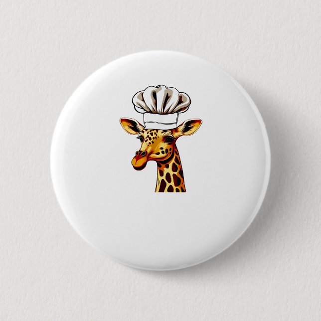Chef Giraffe - Cute Giraffe in a Chef's Hat Giraff Knapp (Framsida)