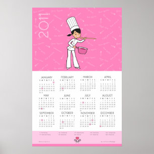 Chef Girl Tecknad Poster