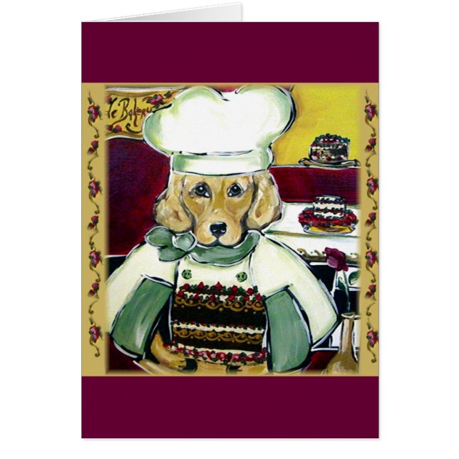 Chef Golden Retriever Hälsningskort (Framsidan)