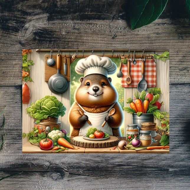 Chef Groundhog Vykort (Skapare uppladdad)