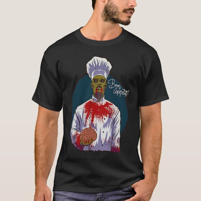 CHEF Halloween  ZOMBIE CHEF T Shirt (Framsida)