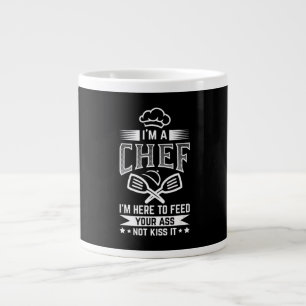 Chef här Matar inte Kiss Cooking Älskare Funny Gif Jumbo Mugg