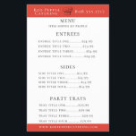 Chef Hat Catering Menu Flyer<br><div class="desc">Rustiskt dragen kock hatt på en röd,  enkel menyflygare. Designad för att matcha vår Chef Hat-samling.</div>