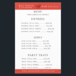 Chef Hat Catering Menu Flyer<br><div class="desc">Rustiskt dragen kock hatt på en röd,  enkel menyflygare. Designad för att matcha vår Chef Hat-samling.</div>