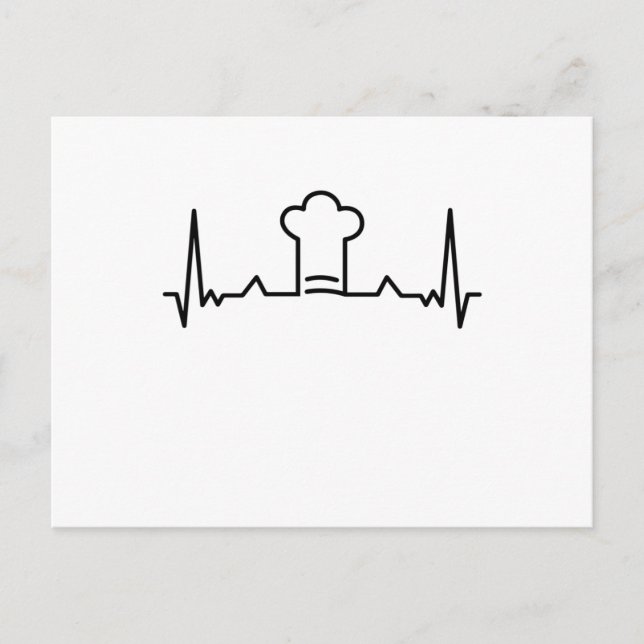 Chef hat Cooking - Food Heartslag Gifts Vykort (Framsida)