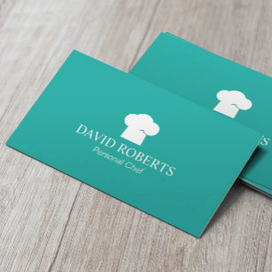 Chef Hat Logotyp Bakery Catering Modern turkos Visitkort
