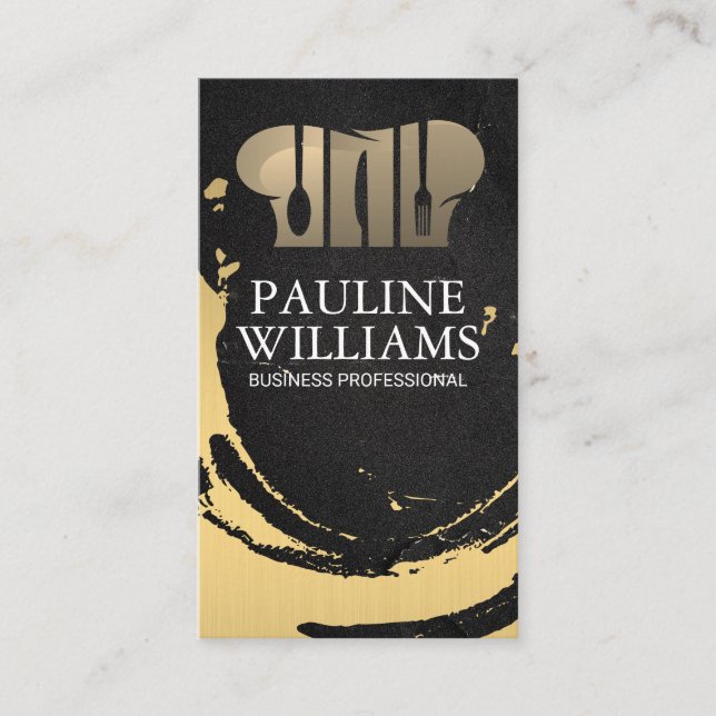 Chef Hat Logotyp | Kitchen Verktyg | Kultur Visitkort (Framsida)