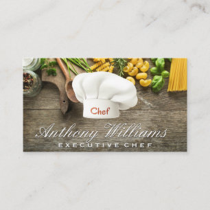Chef Hat Logotyp Trä Bord från Pastas Visitkort