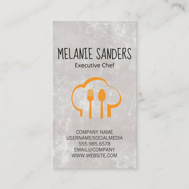 Chef Hat och Silverware Visitkort (Framsida)