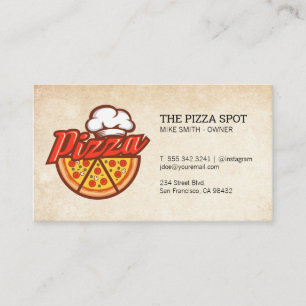 Chef Hat Pizza Slices Visitkort