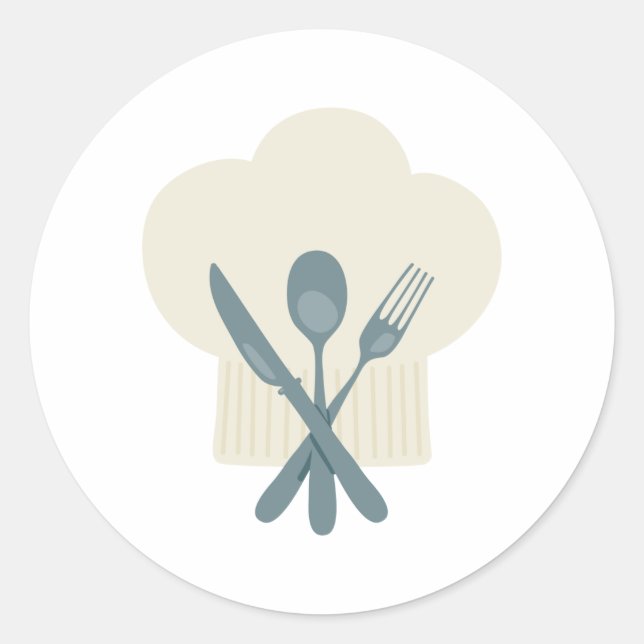 Chef Hat Runt Klistermärke (Framsida)