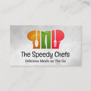 Chef Hat Silverware-Logotyp Visitkort
