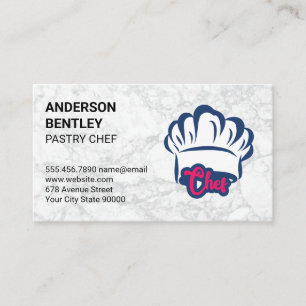 Chef Hat Vit marmor Visitkort