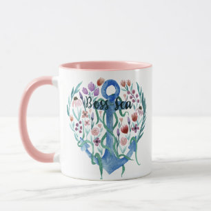 Chef-havsoffert Anchor Flowers Löv Watercolor Mugg
