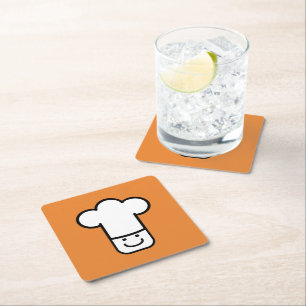 Chef Head Underlägg Papper Kvadrat