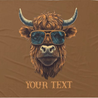 CHEF HIGHLANDER COW Fleece Blanket