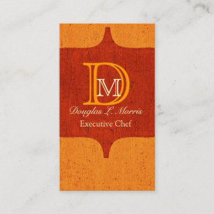 Chef Hungrigare Monogram Orange Edgy Urban Visitkort
