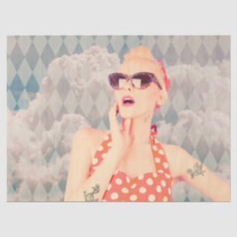 Chef i Clouds Pin Up Stil Retro Girl