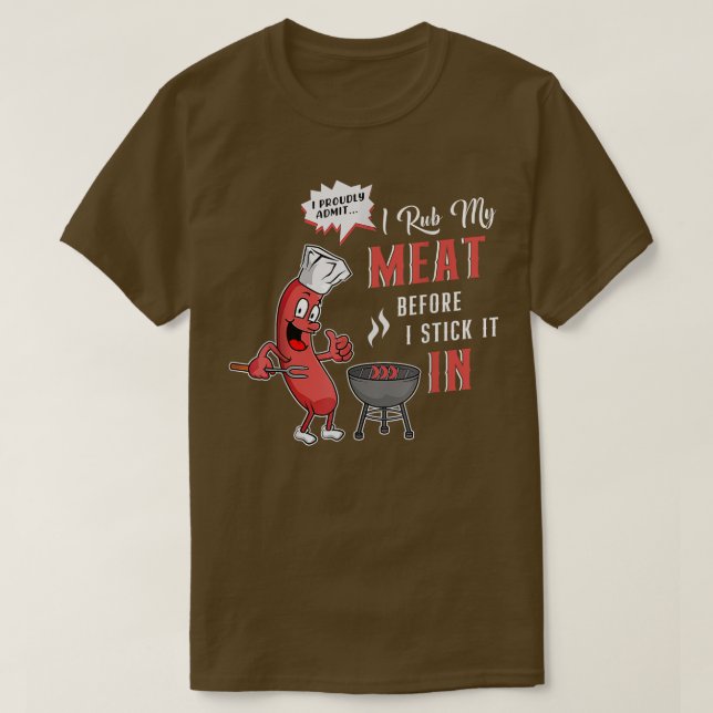 Chef I Rub My Kött Funny Manar Cooking BBQ Culin T Shirt (Design framsida)