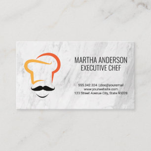 Chef Icon   White Marble Visitkort