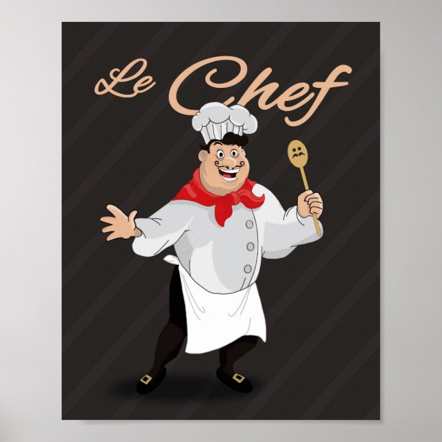 Chef-illustration för Fransk av köksdäck Poster (Framsidan)