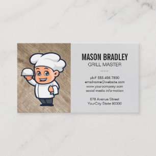 Chef Illustration Serving Food Visitkort