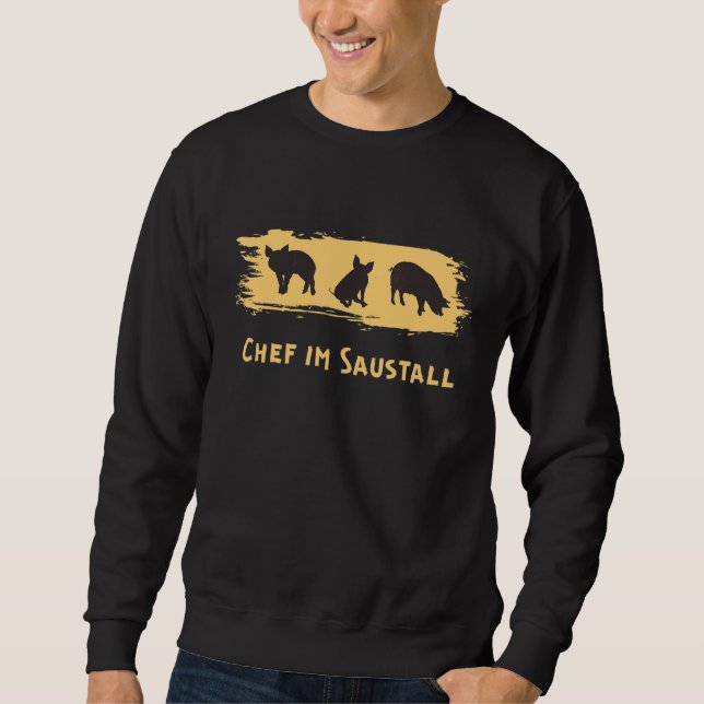 Chef in Saustall Bauer Gris Stable Land Life Far F Lång Ärmad Tröja (Framsida)