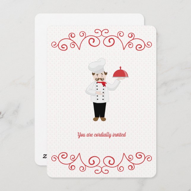 Chef Inspired Pension Middagsinbjudan Julkort (Fram/baksida)