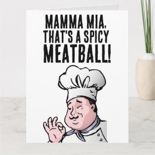 CHEF ITALIAN MEATBALL FUNNY BIRTHDAY Greeting Card Kort