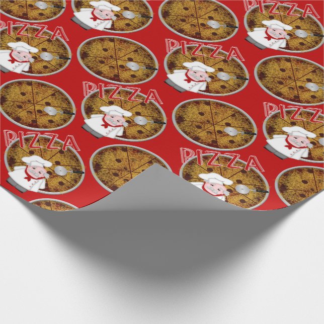 Chef Italiano Pizza, Red-Gift Wrap Presentpapper (Hörn)