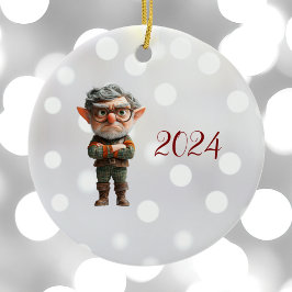 Chef jul Elf Ceramic Ornament