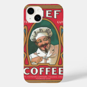 Chef kaffe vintage art nouveau elegant röd