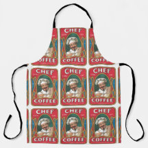 Chef kaffe vintage art nouveau köksblått blått blå