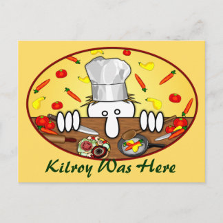Chef Kilroy Postcard 2 Vykort