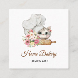 Chef Kitten Bakery Fyrkantigt Visitkort