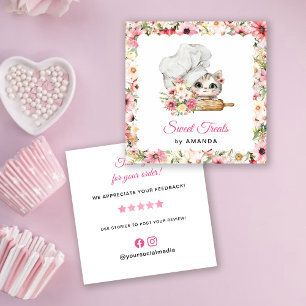 Chef Kitten Bakery Tack Fyrkantigt Visitkort