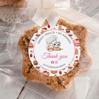 Chef Kitten Bakery Tack Runt Klistermärke