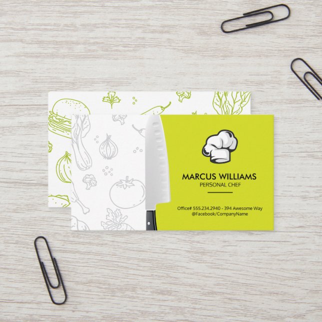 Chef Knivar | Chef Hat Visitkort (Fram/Back In Situ)