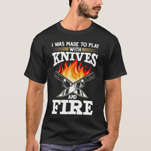 Chef Knivar-kokning som säljer mat Älskare T Shirt (Framsida)
