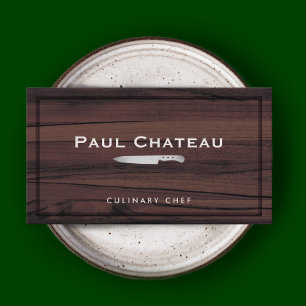 Chef Knivar Logotyp Wood Chopping Board Visitkort