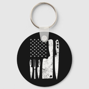 Chef Knivar Patriotic Påsk USA Flagga Nyckelring