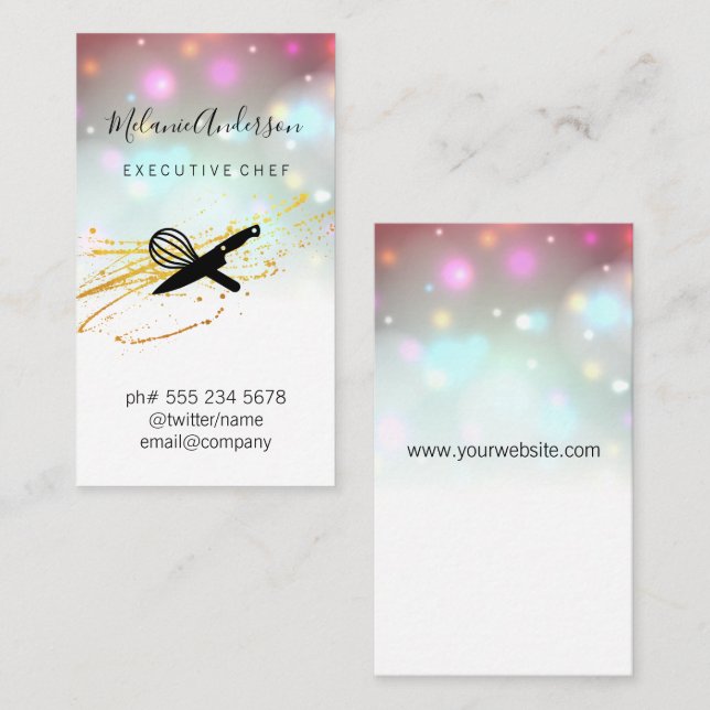 Chef Knivar Verktyg Visitkort (Fram/baksida)