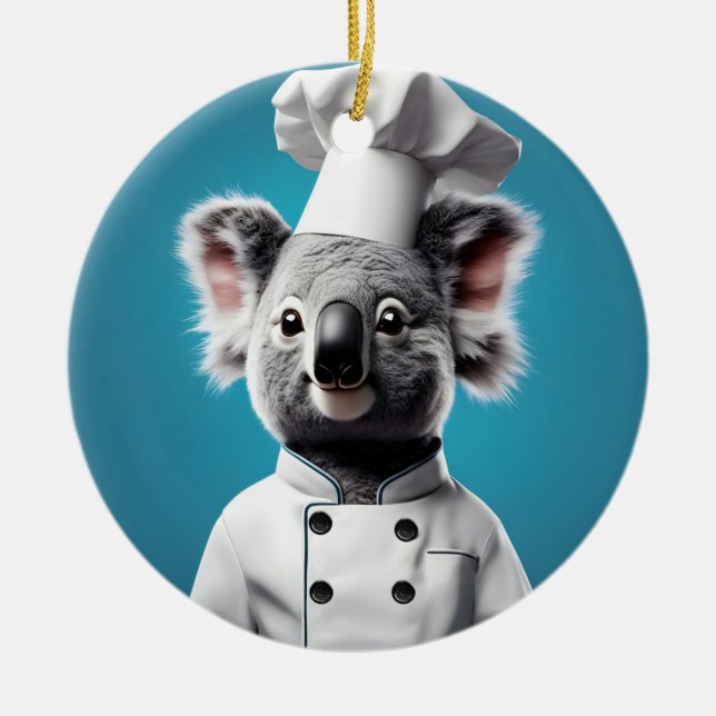 Chef Koala Julgransprydnad Keramik (Framsidan)