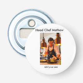 Chef kock tillsätt namn text manar köksbakverk flasköppnare