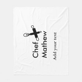 Chef kock tillsätt namn text manar köksbakverk fleecefilt