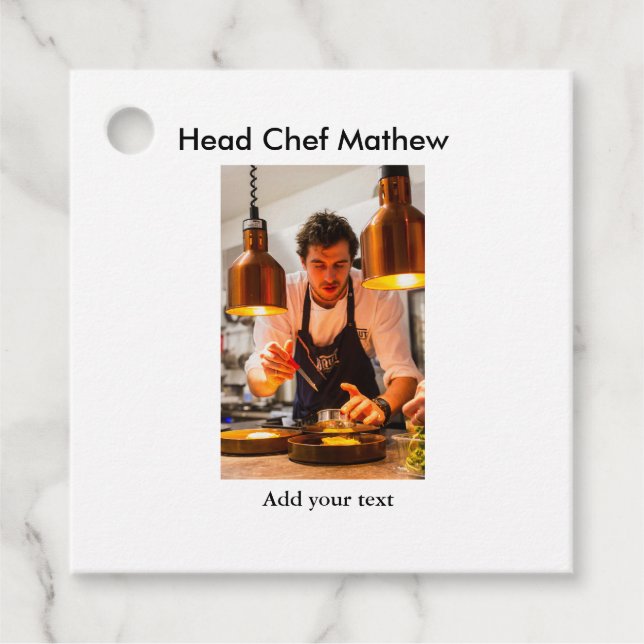 Chef kock tillsätt namn text manar köksbakverk gåvor etiketter (Framsida)