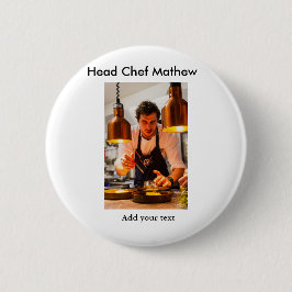 Chef kock tillsätt namn text manar köksbakverk knapp