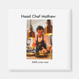 Chef kock tillsätt namn text manar köksbakverk magnet