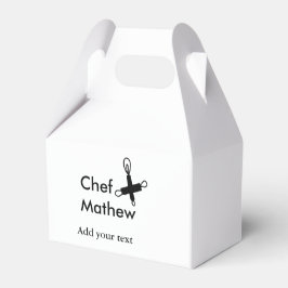 Chef kock tillsätt namn text manar köksbakverk presentaskar